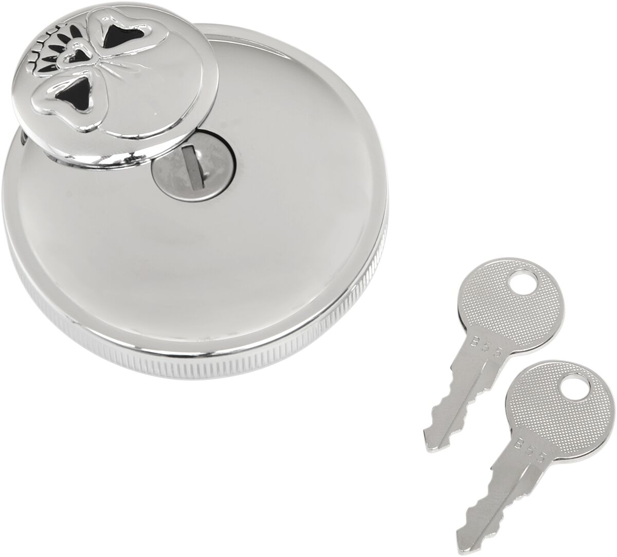 Drag Specialties Cap N Vnt W/Lock Skl Chr Gas Cap Drag Specialties
