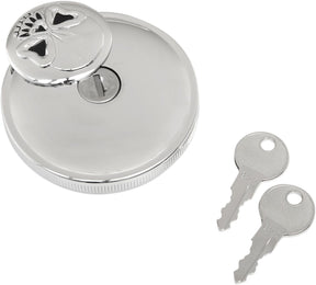 Drag Specialties Cap N Vnt W/Lock Skl Chr Gas Cap Drag Specialties
