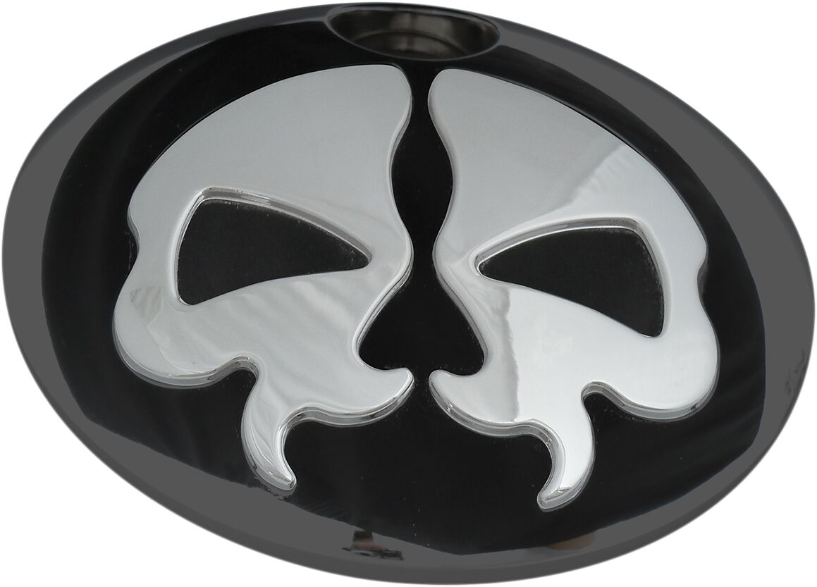 Drag Specialties Door Fuel Split Skull Black Gas Cap Drag Specialties