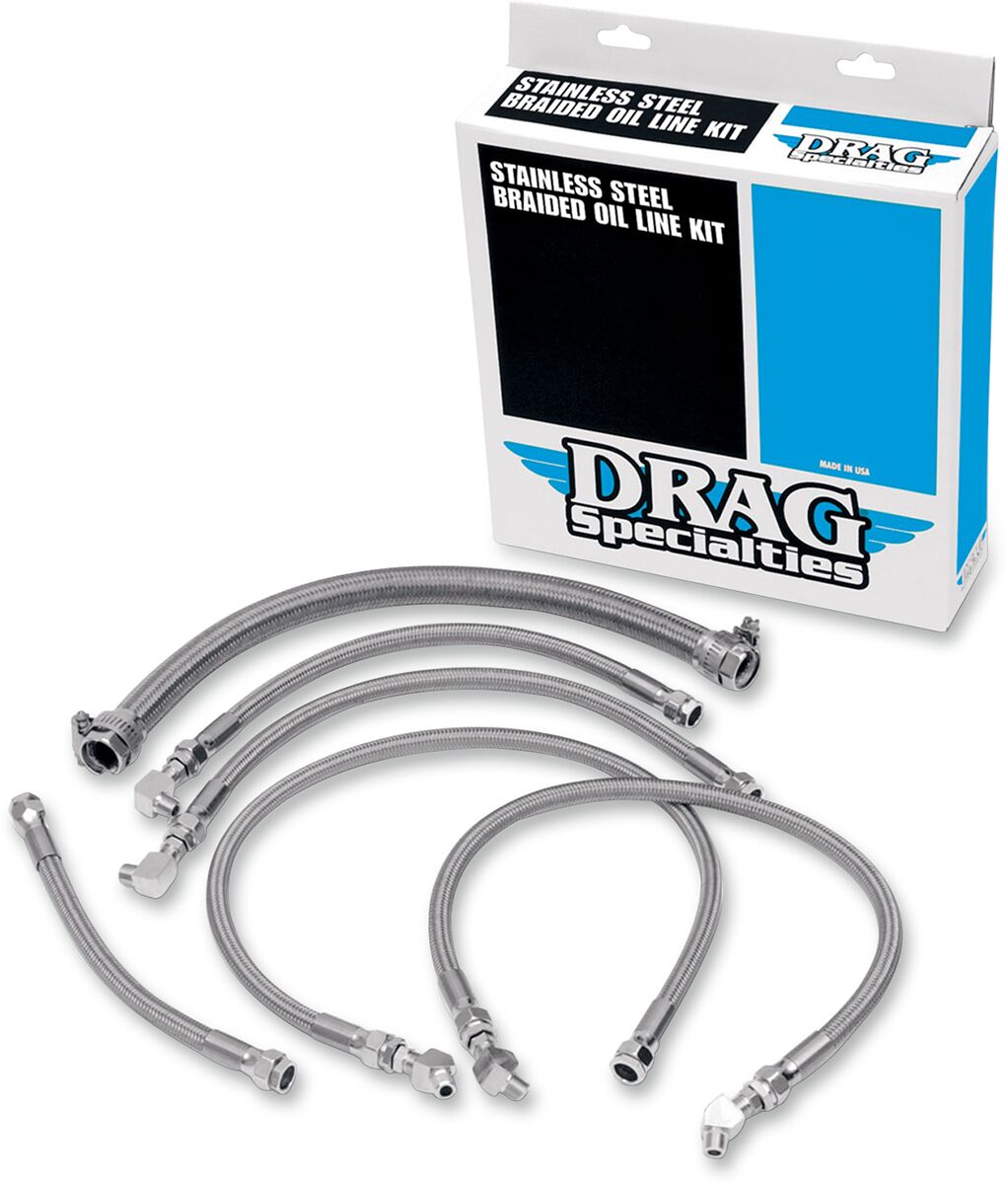 Drag Specialties Oil Line Kit Stainless Steel Oil Line Drag Specialties