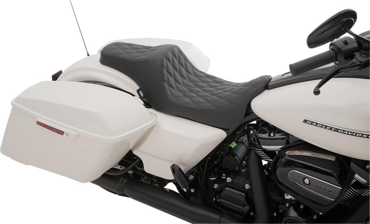 Drag Specialties Seats Predator III Seat Double Diamond, Black/Black - 08-23 Touring Seat Drag Specialties