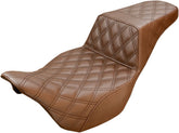 Step Up Front & Rear LS Seat, Brown - 08+ Touring FLHR/FLHT/FLHX/FLTR Seat Saddlemen