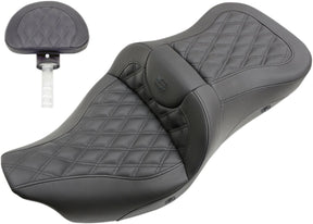 Heated Roadsofa LS Without Driver's Backrest Seat - 08+ Touring Seat Saddlemen