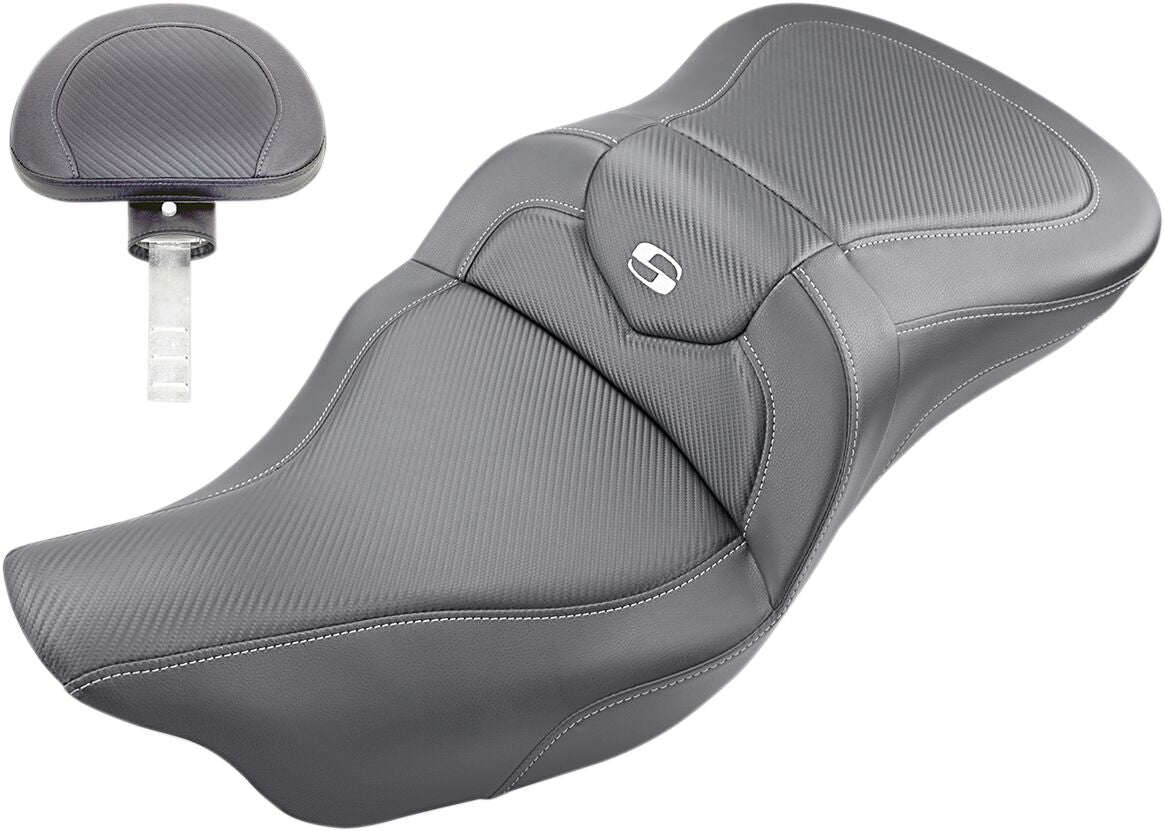 Extented Reach Roadsofa CF With Driver's Backrest Seat - 08+ Touring Seat Saddlemen