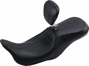 Le Pera Seat Ocast 2 Up Blk Br Flh SEATS-FOR HARLEY DRESSER/TOURI Le Pera