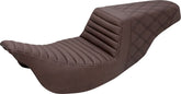 Step Up Front TR & Rear LS Seat, Brown - 08+ Touring FLHR/FLHT/FLHX/FLTR Seat Saddlemen