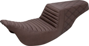 Step Up Front TR & Rear LS Seat, Brown - 08+ Touring FLHR/FLHT/FLHX/FLTR Seat Saddlemen
