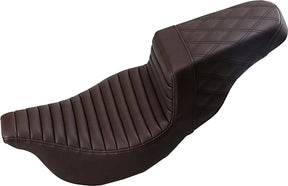 Step Up Front TR & Rear LS Seat, Brown - 08+ Touring FLHR/FLHT/FLHX/FLTR Seat Saddlemen