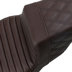 Step Up Front TR & Rear LS Seat, Brown - 08+ Touring FLHR/FLHT/FLHX/FLTR Seat Saddlemen