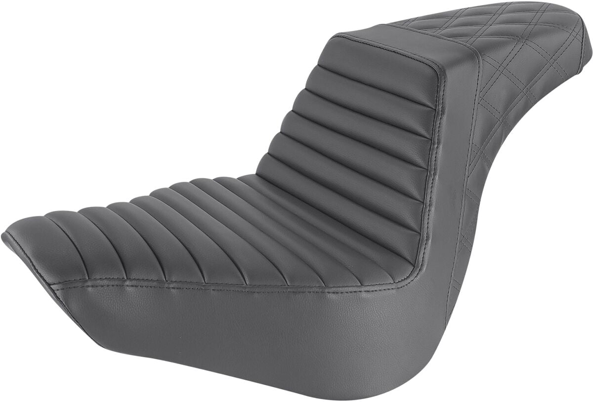 Saddlemen Step Up Front TR & Rear LS Seat, Black - 18+ Softail Seat Saddlemen