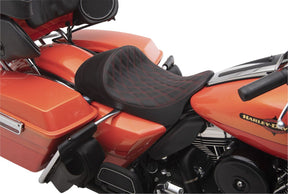 Drag Specialties Seats Seat Solo Frwdlow Diamred SEATS-FOR HARLEY DRESSER/TOURI Drag Specialties
