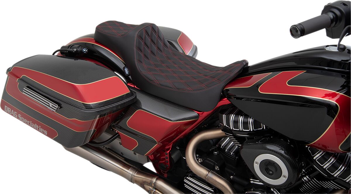 Drag Specialties Seats Seat Prediii Extnd Dd Red Seat Drag Specialties