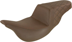 Step-Up Rear LS Extended Reach Seat, Brown - 08+ Touring Seat Saddlemen