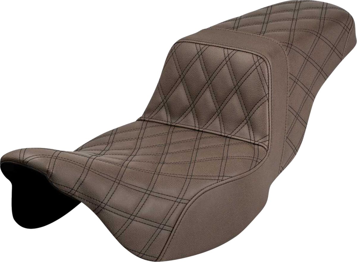 Step-Up Full LS Extended Reach Seat, Brown - 08+ Touring Seat Saddlemen