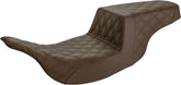 Step Up Front & Rear LS Seat, Brown - 99-07 Touring FLHT/FLTR (Except FLHX) Seat Saddlemen