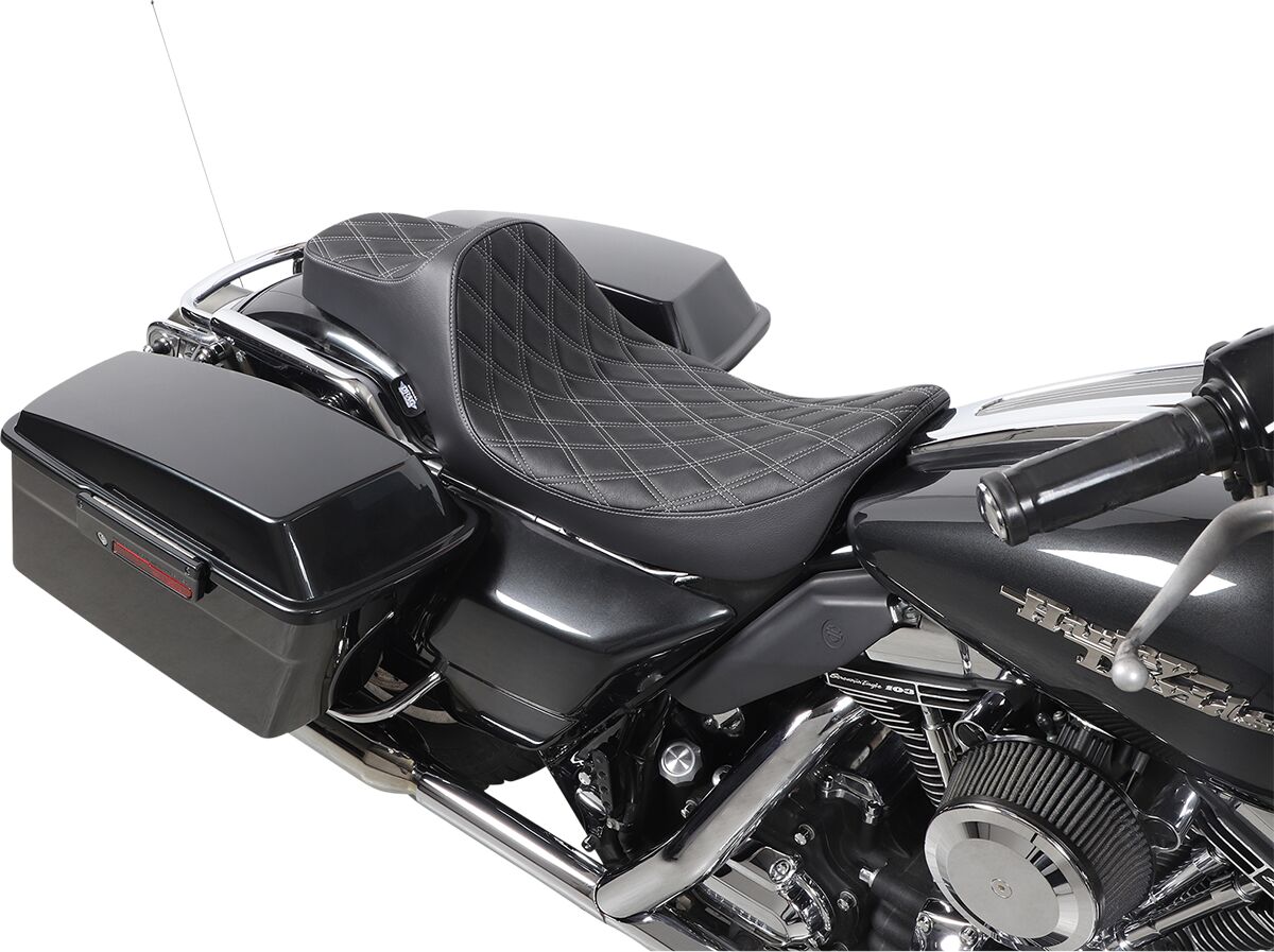 Drag Specialties Seats Seat Pred 3 Ex Rch Dd Sil SEATS-FOR HARLEY DRESSER/TOURI Drag Specialties