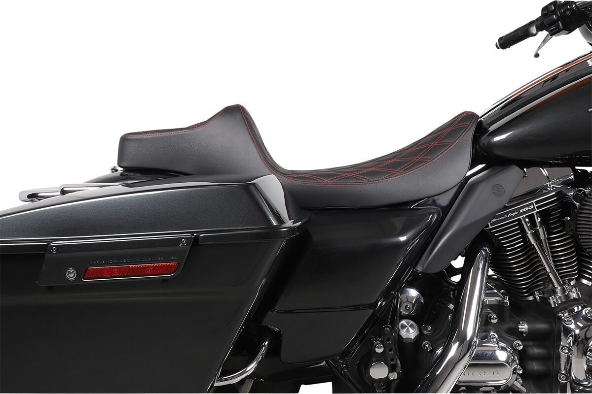 Drag Specialties Seats Seat Pred 3 Ex Rch Dd Red SEATS-FOR HARLEY DRESSER/TOURI Drag Specialties