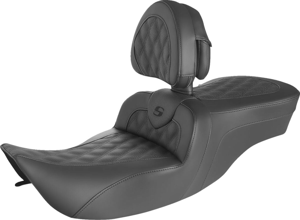 Roadsofa LS With Driver's Backrest Seat - 99-07 FLHR & 06-07 FLHX (Except FLHRS) Seat Saddlemen