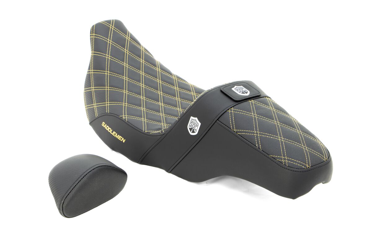 Saddlemen SDC Pro Series Performance Gripper Seat - 08-23 Touring Seats Saddlemen Black / Gold With Backrest