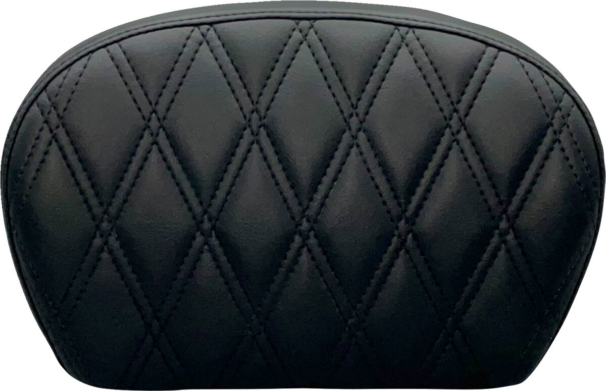 Le Pera Sissy Bar Pad Double Diamond, Dull Black Vinyl - 08+ Touring & 18+ Softail Seat Backrests Le Pera