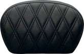 Le Pera Sissy Bar Pad Double Diamond, Dull Black Vinyl - 08+ Touring & 18+ Softail Seat Backrests Le Pera