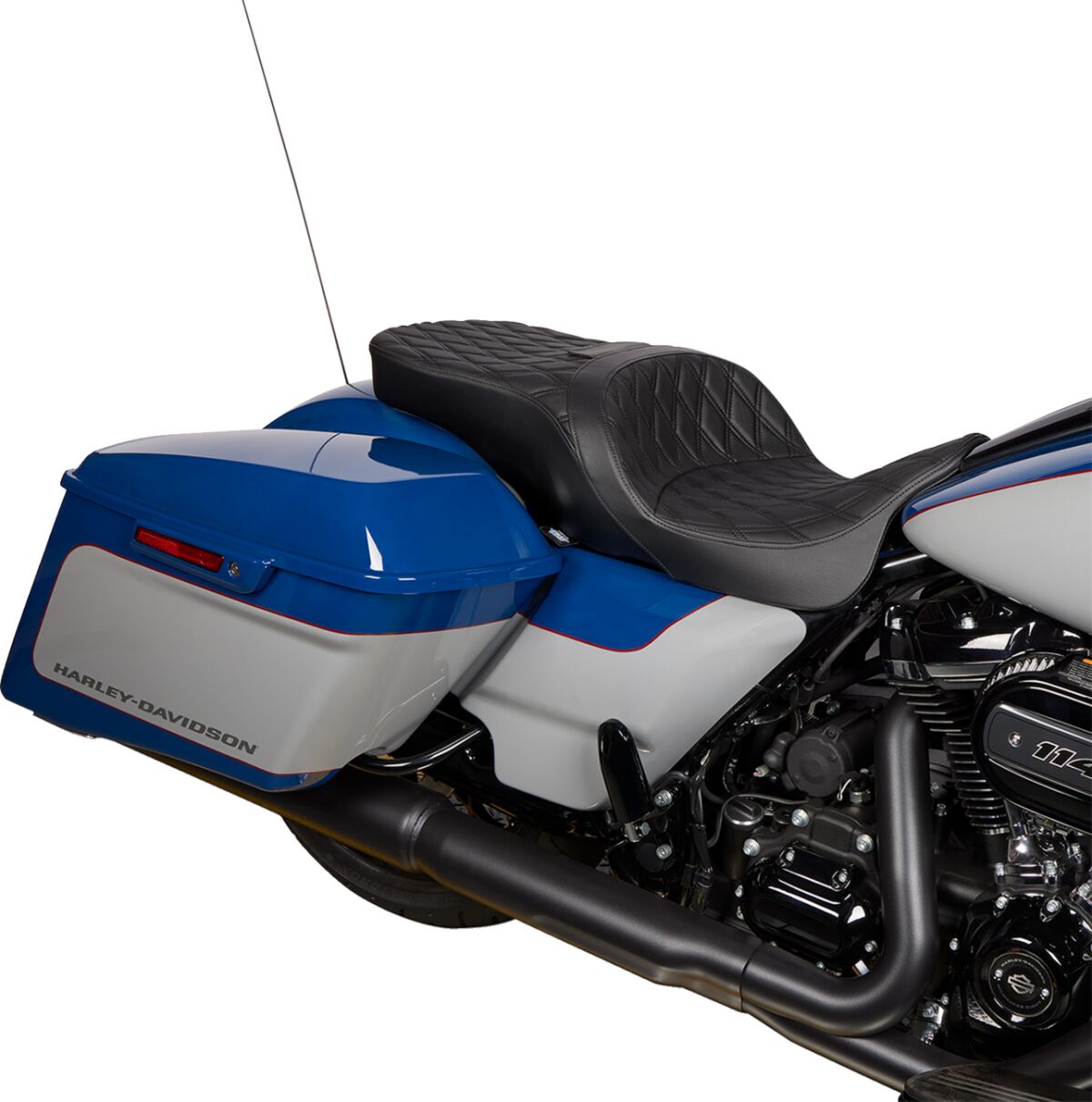 Drag Specialties Seats Seat Freedom Vinyl Double Diamond Black Stitch Flh 2009 2023 Seat Drag Specialties