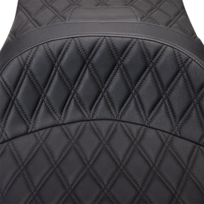 Drag Specialties Seats Seat Freedom Vinyl Double Diamond Black Stitch Flh 2009 2023 Seat Drag Specialties