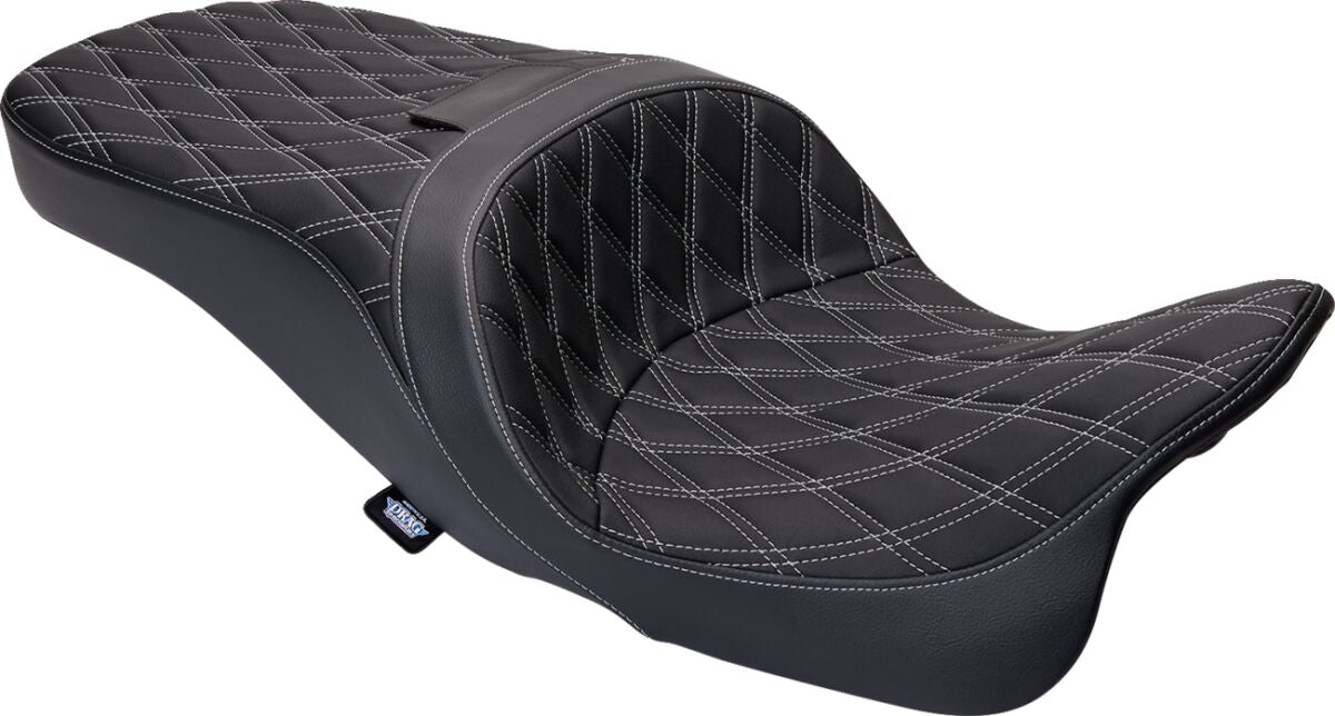 Drag Specialties Seats Seat Freedom Vinyl Double Diamond Silver Stitch Flh 2009 23 Seat Drag Specialties