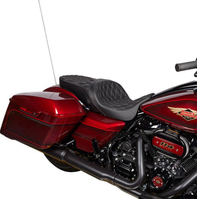 Drag Specialties Seats Seat Freedom Vinyl Double Diamond Silver Stitch Flh 2009 23 Seat Drag Specialties