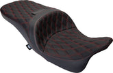 Drag Specialties Seats Seat Freedom Vinyl Double Diamond Red Stitch Flh 2009 2023 Seat Drag Specialties Seats