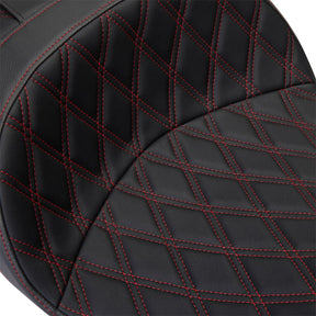Drag Specialties Seats Seat Freedom Vinyl Double Diamond Red Stitch Flh 2009 2023 Seat Drag Specialties Seats