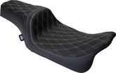 Drag Specialties Seats Seat Predator 1 Up Vinyl Double Diamond Silver Flh 2008 2023 Seat Drag Specialties