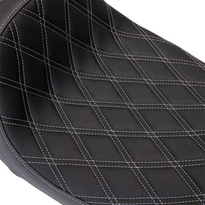 Drag Specialties Seats Seat Predator 1 Up Vinyl Double Diamond Silver Flh 2008 2023 Seat Drag Specialties