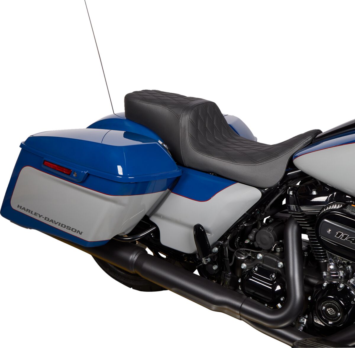 Drag Specialties Seats Seat Predator 2 Up Vinyl Dbl Diamond Blk Stitch Flh 2008 23 Seat Drag Specialties Seats