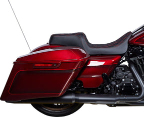 Drag Specialties Seats Seat Predator 1 Up Vinyl Double Diamond Red Flh 2008 2023 Seat Drag Specialties