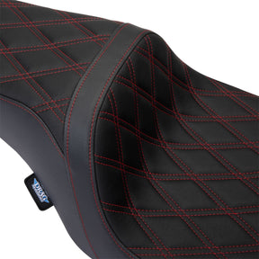 Drag Specialties Seats Seat Predator 1 Up Vinyl Double Diamond Red Flh 2008 2023 Seat Drag Specialties