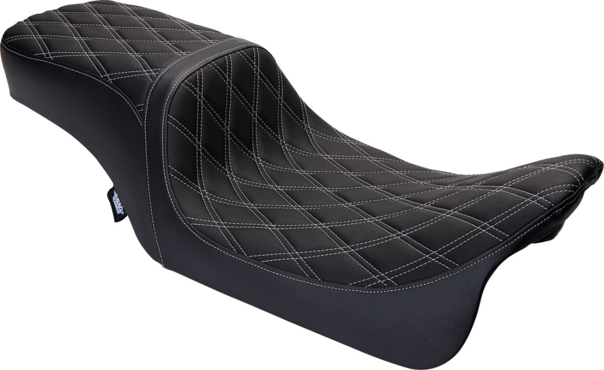 Drag Specialties Seats Seat Predator 2 Up Vinyl Dbl Diamond Slvr Stitch Flh 2008 23 Seat Drag Specialties