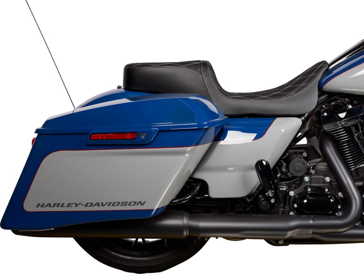 Drag Specialties Seats Seat Predator 2 Up Vinyl Dbl Diamond Slvr Stitch Flh 2008 23 Seat Drag Specialties