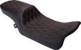 Drag Specialties Seats Seat Predator 2 Up Vinyl Dbl Diamond Red Stitch Flh 2008 23 Seat Drag Specialties