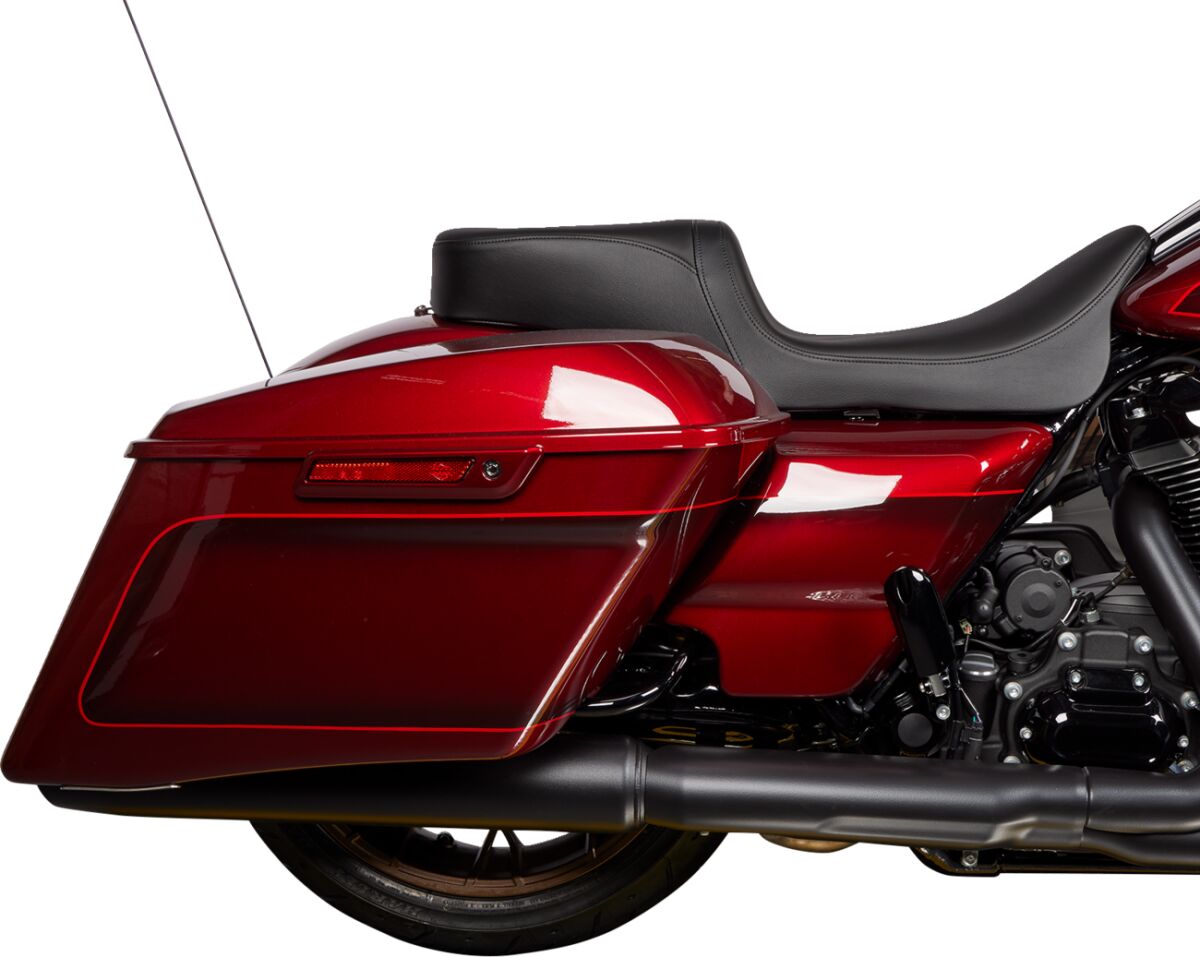 Drag Specialties Seats Predator 2 Up Seat Solar Leather Black Smooth Flh Seat Drag Specialties