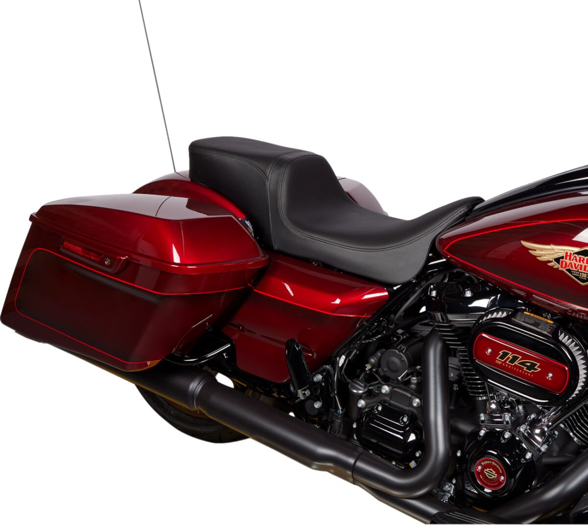 Drag Specialties Seats Predator 2 Up Seat Solar Leather Black Smooth Flh Seat Drag Specialties