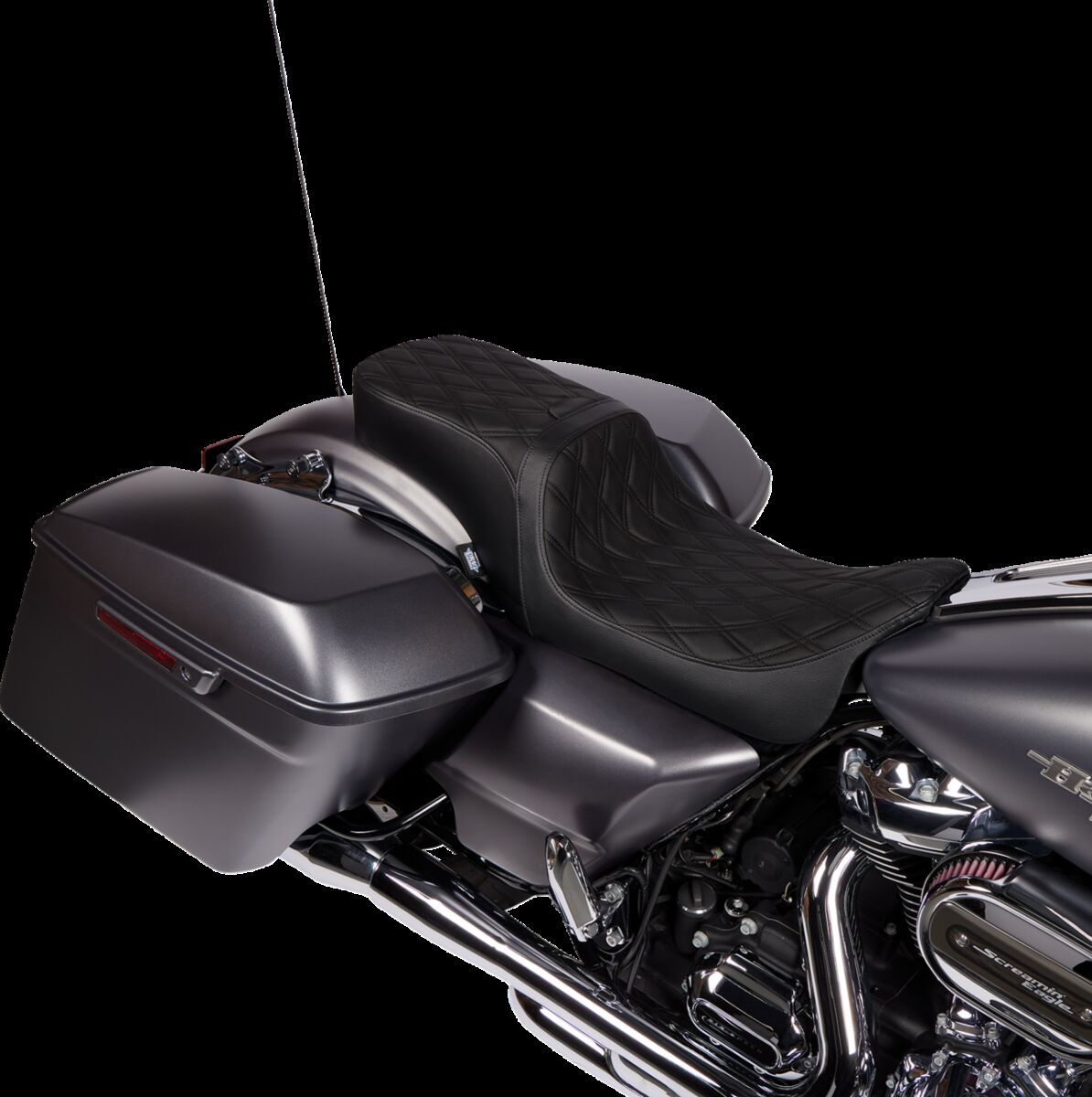 Drag Specialties Seats Seat Predator 2up W/Backrest Option Blk Dd Vinyl Flh 08 23 Seat Drag Specialties