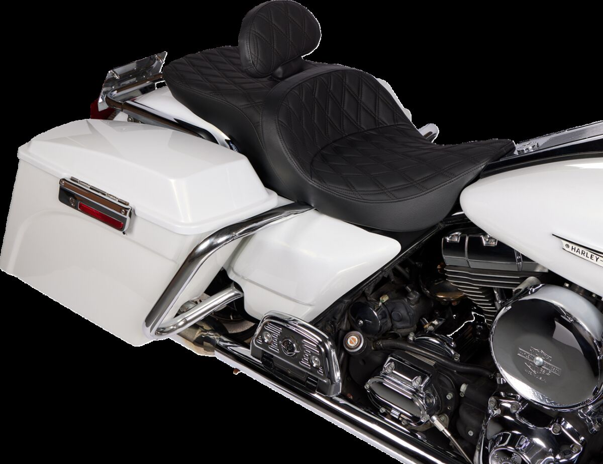 Drag Specialties Seats Seat Freedom Tour Bkdd W/Bk St SEATS-FOR HARLEY DRESSER/TOURI Drag Specialties