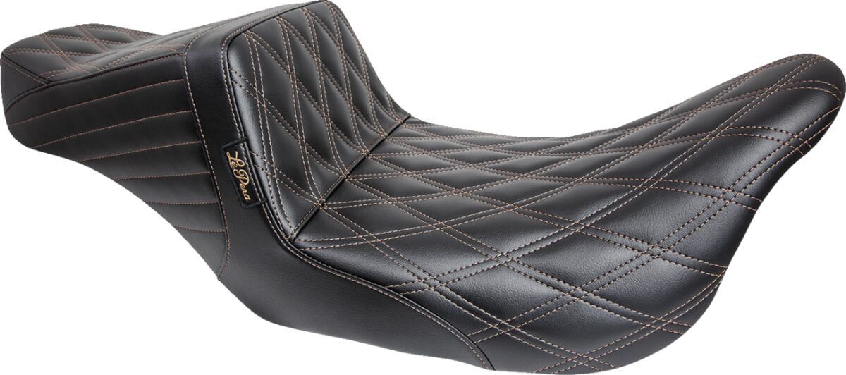 Le Pera Seat Tailwhip Dbl Diamond W/Ch SEATS-FOR HARLEY DRESSER/TOURI Le Pera