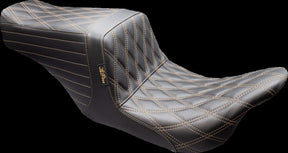 Le Pera Tailwhip Double Diamond Chestnut Seat - 08-23 Touring Seat Le Pera