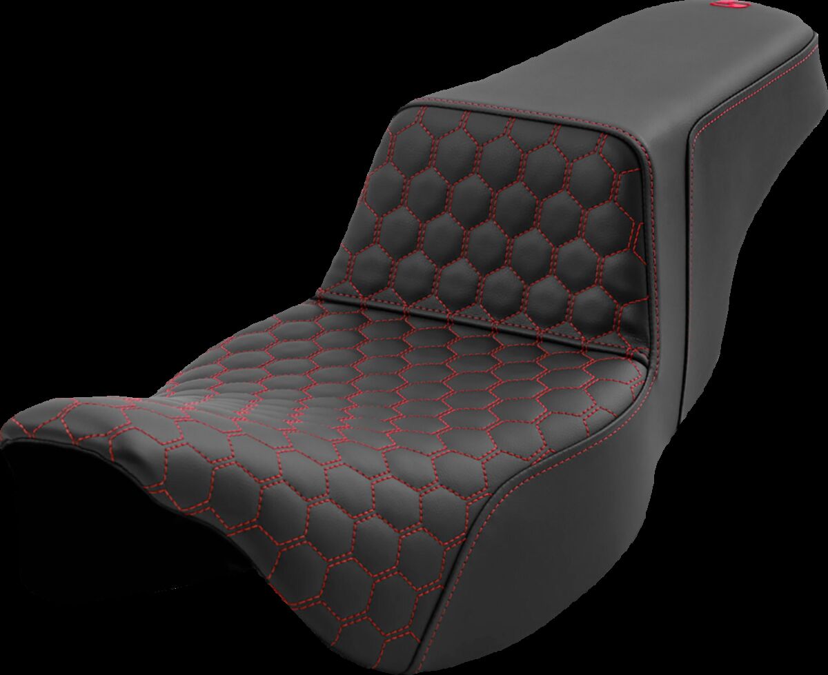 Saddlemen Step Up Hc Extended Reach Seat, Red Stitch - 08-24 Touring Seat Saddlemen