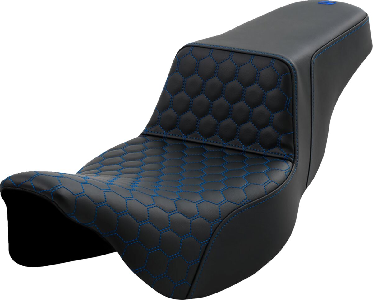 Step Up Hc Extended Reach Seat, Blue Stitch - 08-24 Touring Seat Saddlemen Default Title