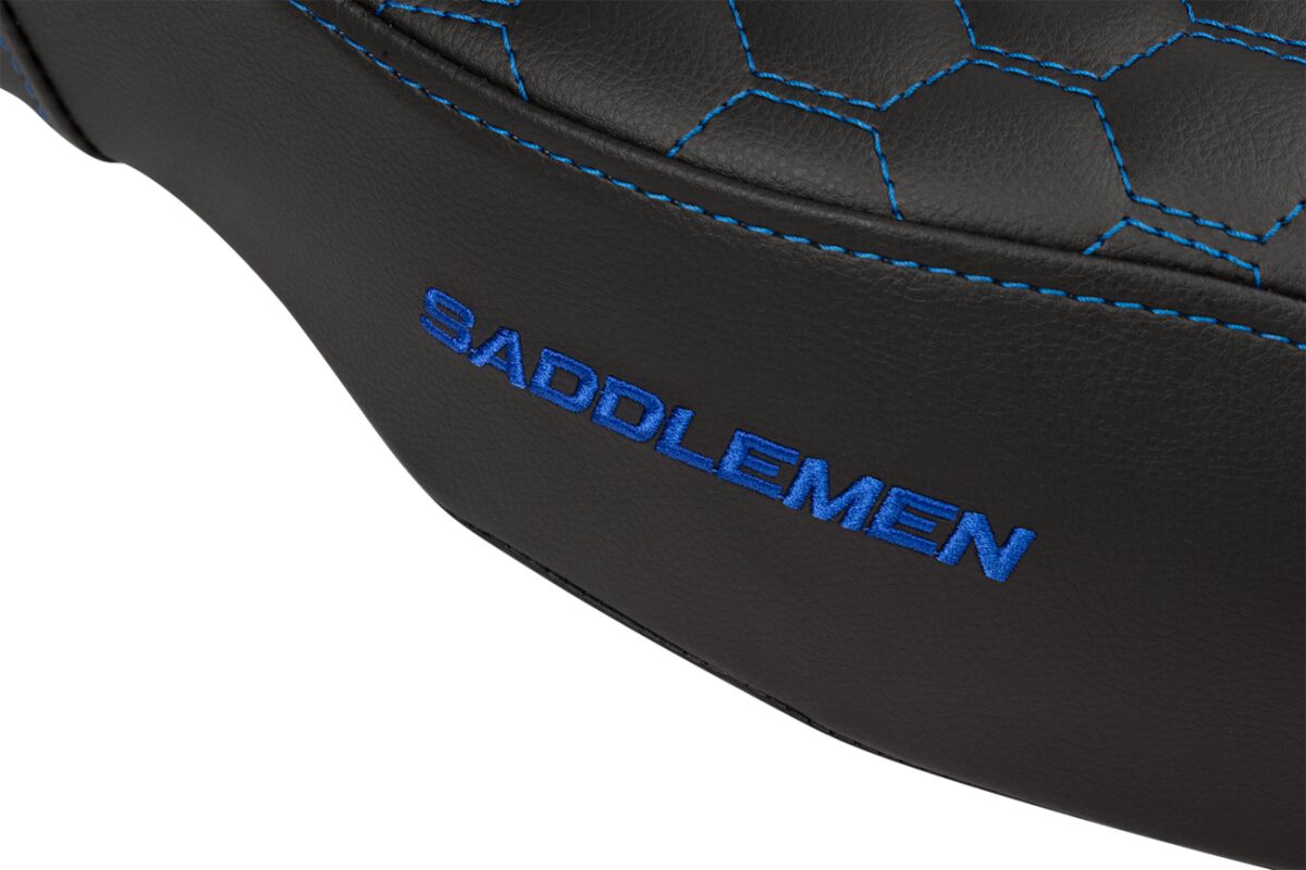 Step Up Hc Extended Reach Seat, Blue Stitch - 08-24 Touring Seat Saddlemen