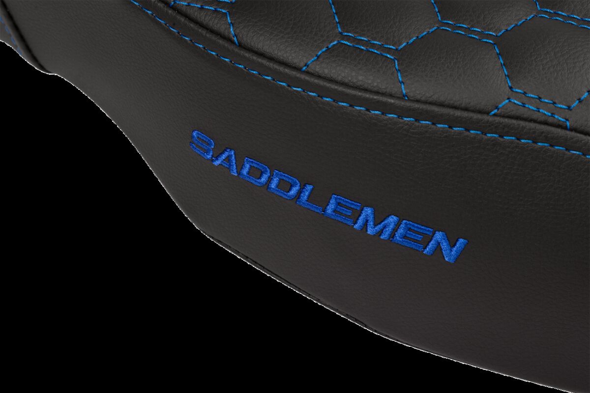 Saddlemen Step Up Hc Extended Reach Seat, Blue Stitch - 08-24 Touring Seat Saddlemen