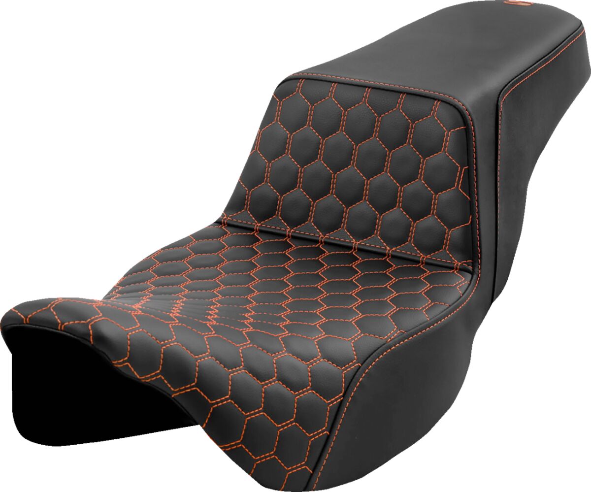 Step Up Hc Extended Reach Seat, Orange Stitch - 08-24 Touring Seat Saddlemen Default Title